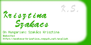 krisztina szakacs business card